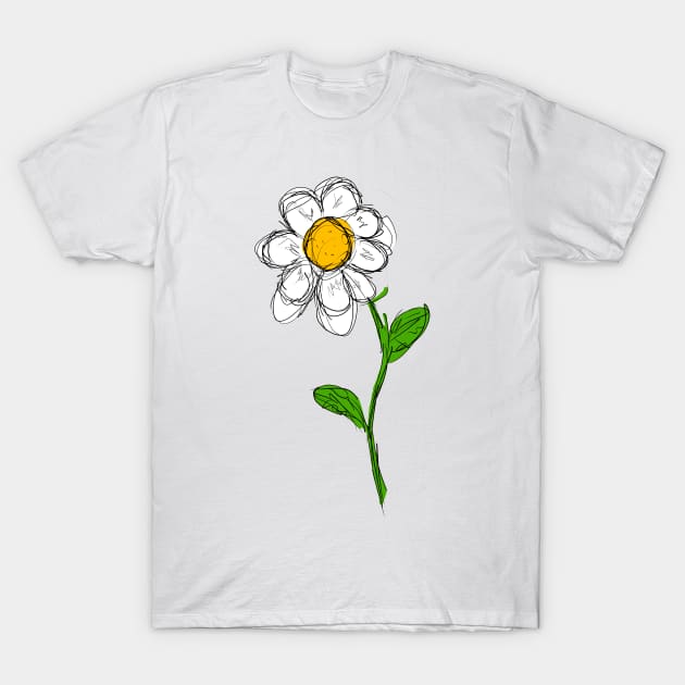 White Flower T-Shirt by MacSquiddles